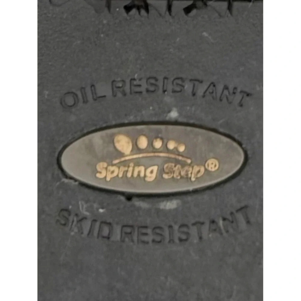 Spring Step Wajaria-Rose Black Floral Leather Mary Janes 9M Oil & Skid Resist